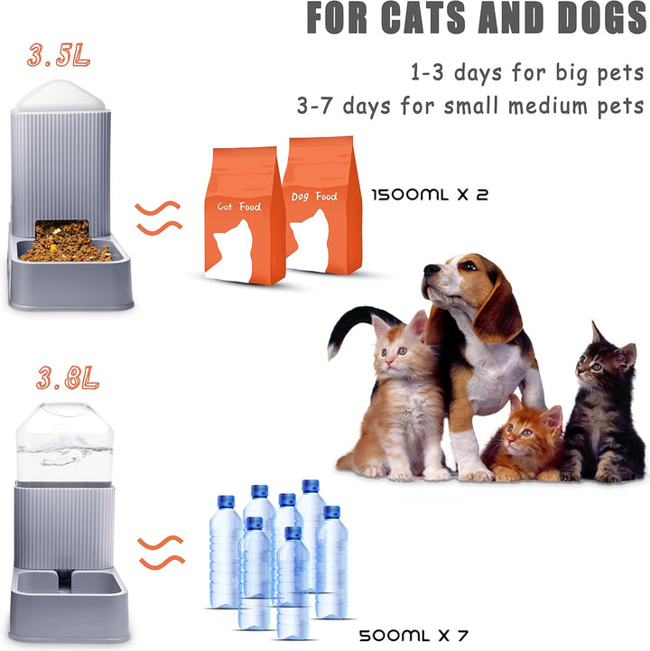 Automatischer Katzenfutterspender mit Wasserspender für Katzen 2er Pack Hundefutter und Wasserspende