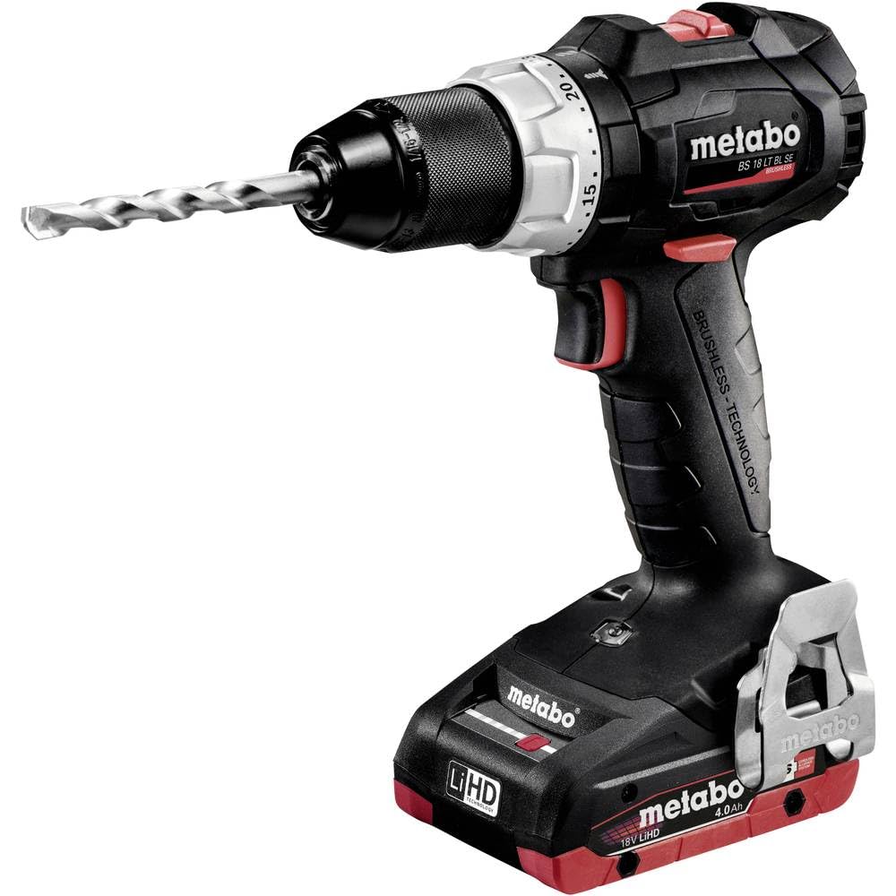 Metabo Bohrschrauber BS 18 LT BL SE, 18 Volt/4 Ah Li-HD, Bürstenloser Motor, Integriertes Arbeitslic