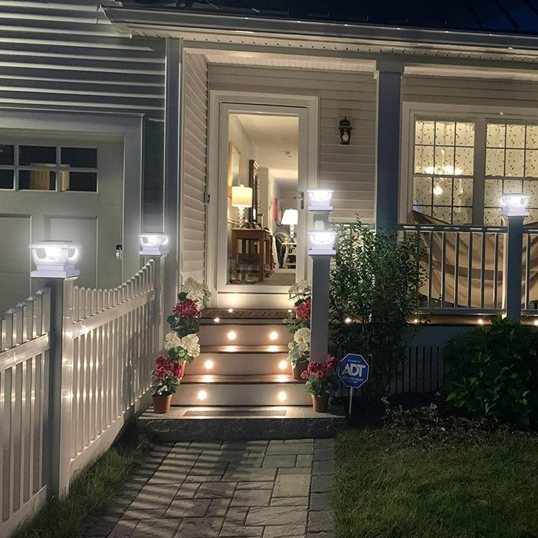2pcs Pfostenkappe Solar 7x7 8x8 9x9 10x10, Solar Zaunpfosten Leuchte Solar Post Cap Light Solar Pfos