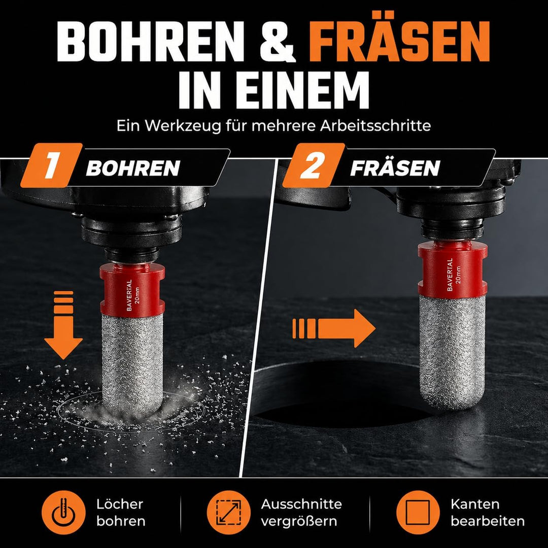 Diamantfräser 20mm x M14 Premium - Bohren & Fräsen von harten Fliesen - Premium Fingerfräser mit Ind