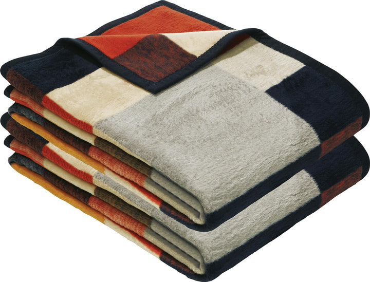 Erwin Müller Wohndecke Palermo 2er-Pack, Kuscheldecke - blau Grösse 150x200 cm - kuschelig - mit Ver
