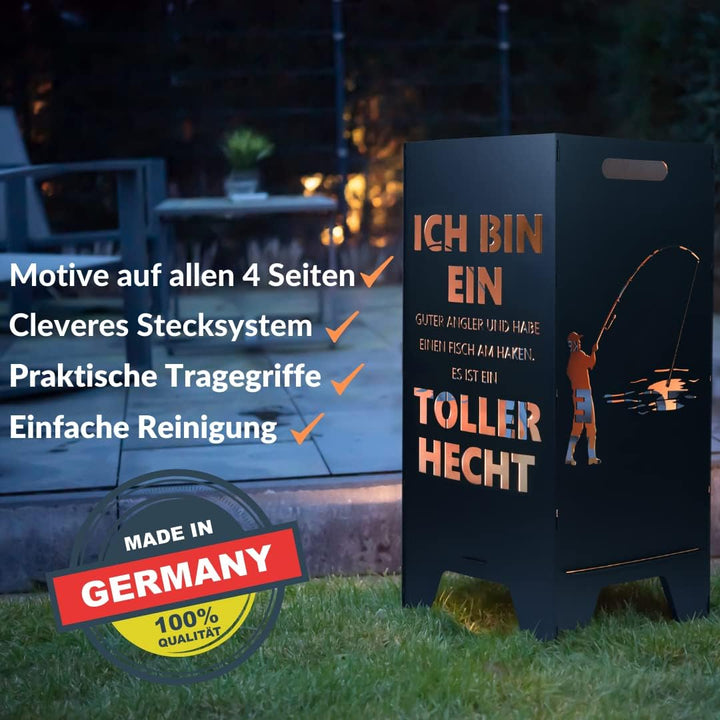 Feuertonne Mit Maritim Motiv | Stabiles Stecksystem Mit Tragegriffen | Robust & Aus Hochwertigem Sta