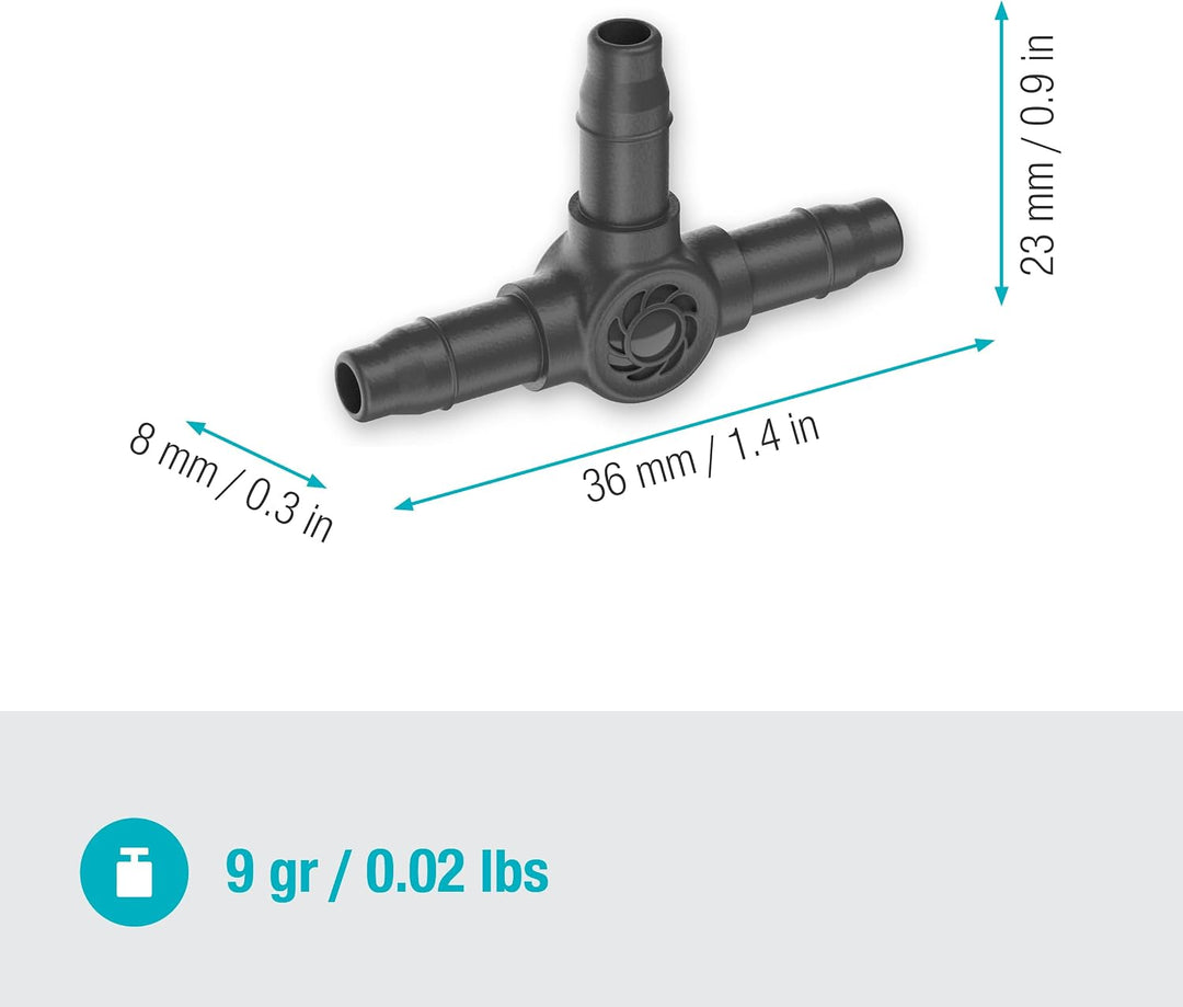 Gardena Micro-Drip-System T-Stück 4,6 mm (3/16 Zoll): Zubehör für die Abzweigung von Verteiler- und