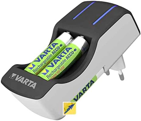 Varta 57642301431 – Ladegerät, 4 AA, 2100 R2U + 2 Batterien AAA, 800 mAh R2U, Schwarz Pocket + 4AA 2