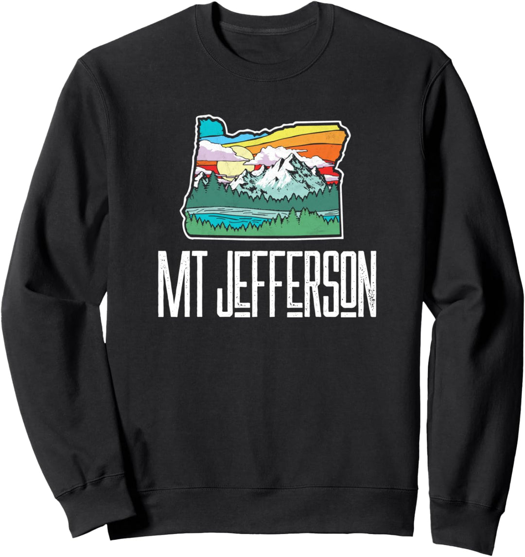 Mt Jefferson Vintage Oregon Nature & Outdoors Retro Graphic Sweatshirt