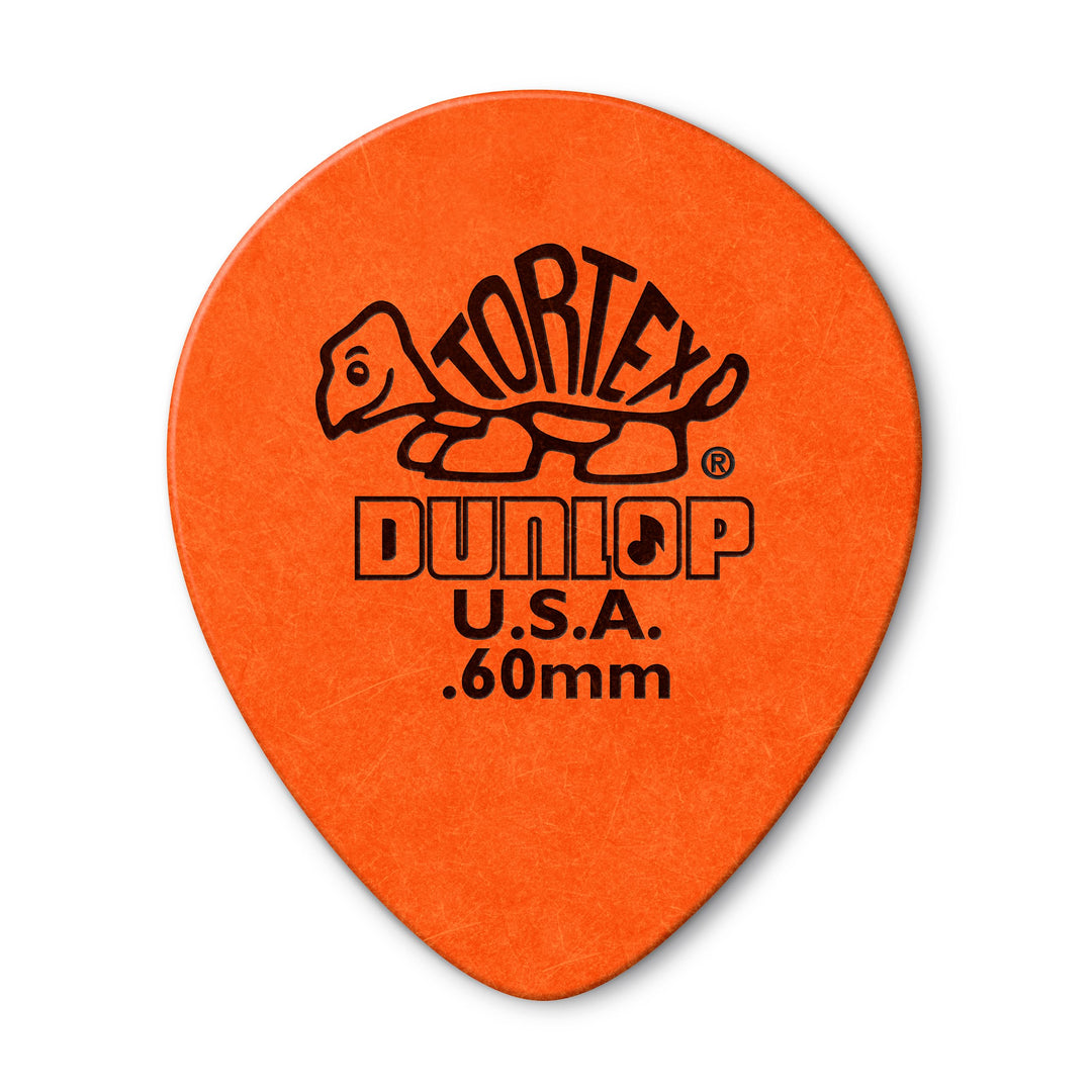 Dunlop 413R.60 Tortex® Tear Drop, Orange, 60mm, 72/Bag .60mm, .60mm