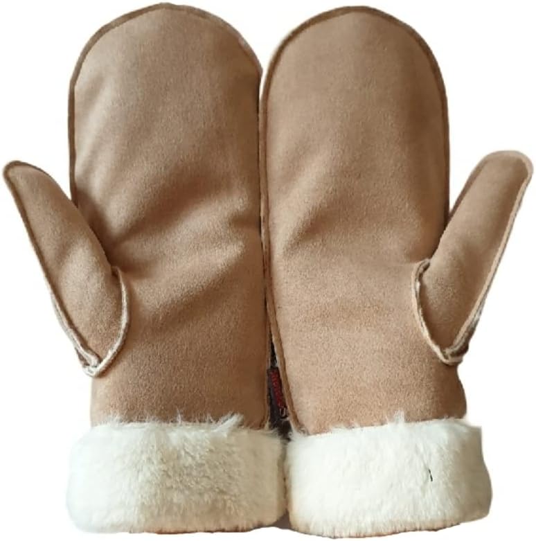 AXELENS Fäustlinge Winterhandschuhe Damen Beige, Beige