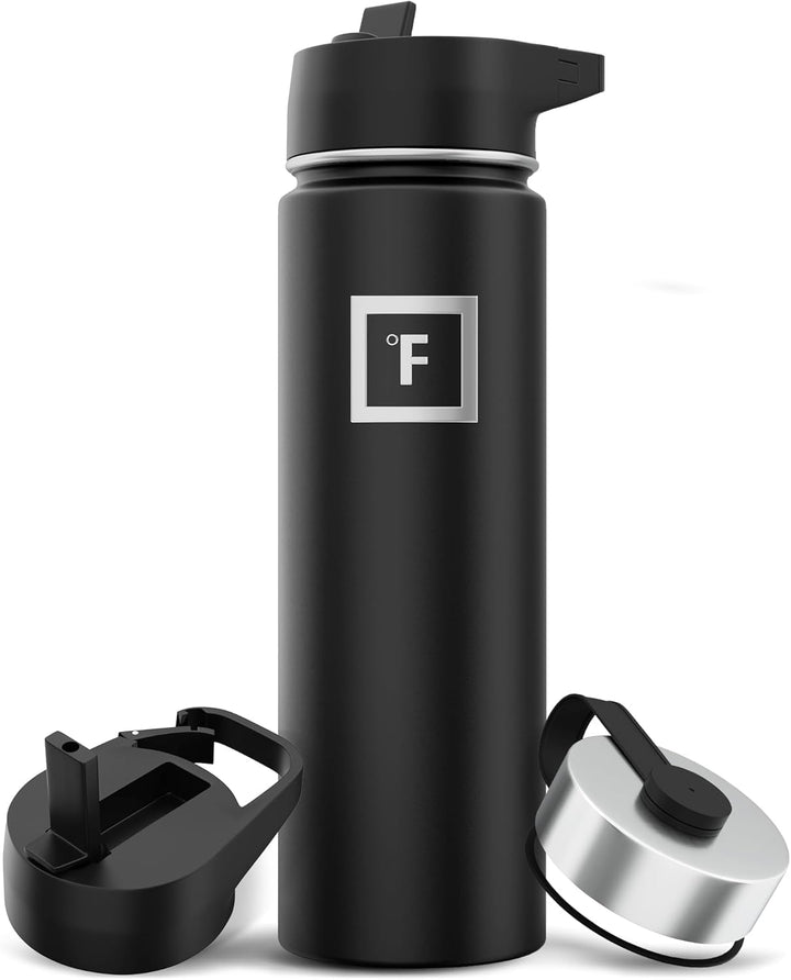 Edelstahl Trinkflasche mit Strohhalm - 650/950/1200/1800 ml - Kohlensäure Geeignet Auslaufsicher Dop