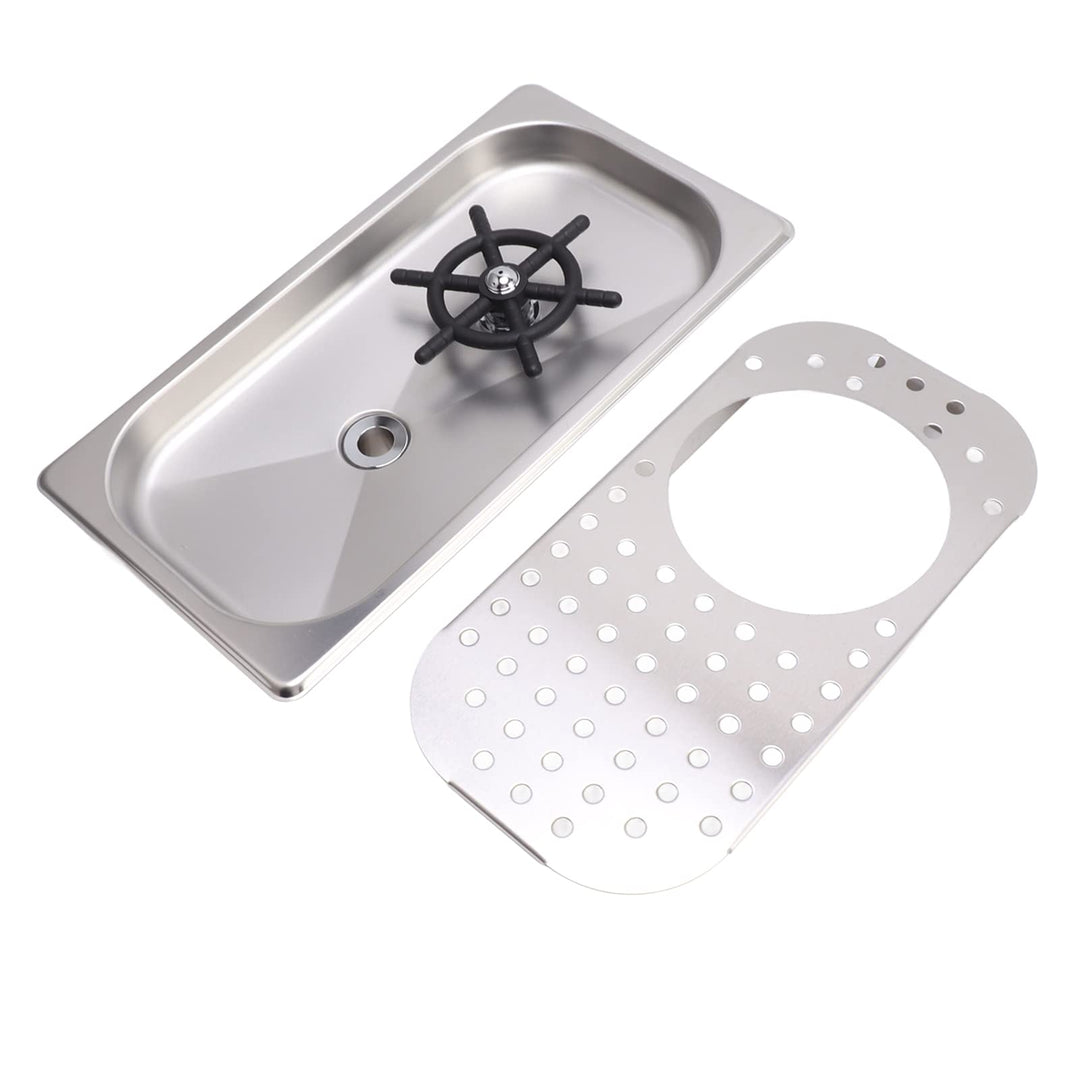 Krug-Spüler, Spülbecken-Spüler aus Glas, Multi-Reinigung, 304-Edelstahl, Wassersparend, mit Schlauch