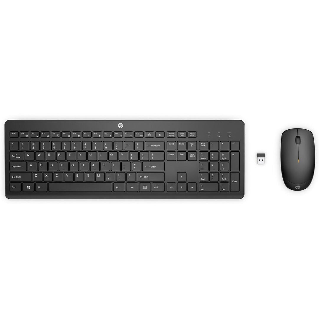 HP 235 - Tastatur-und-Maus-Set - 3-Zonen-Layout, Flache Tastenreise - Full Size - kabellos - 2.4 GHz
