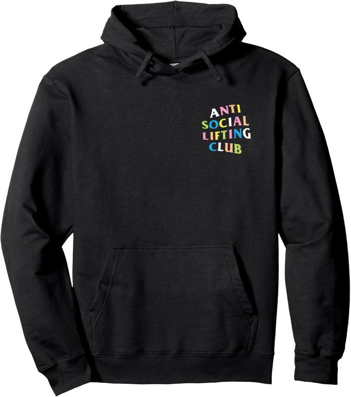 Anti Social Lifting Club: Regenbogen-Logo (vorne + hinten) Pullover Hoodie