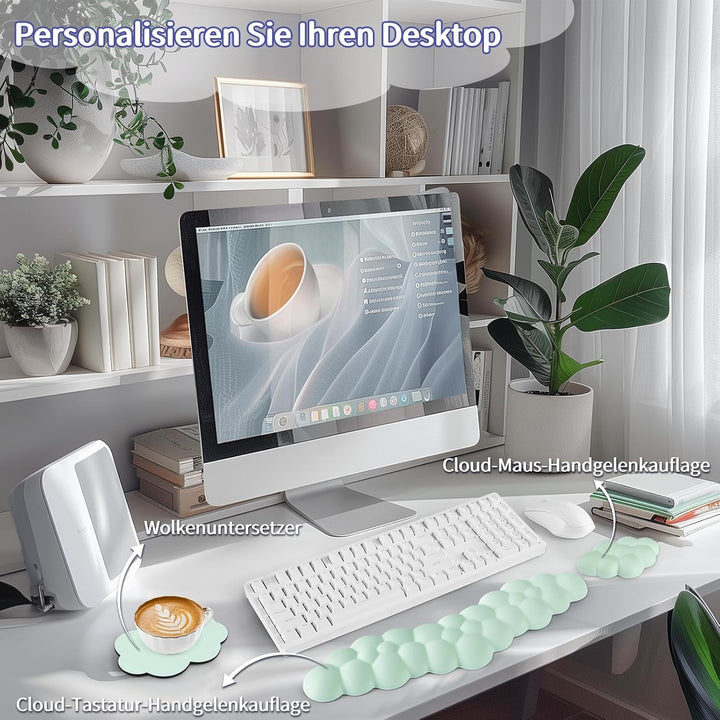 Sushret Handballenauflage Tastatur Wolke, Ergonomisches Handauflage Tastatur Wolke Mit PU Leder Memo