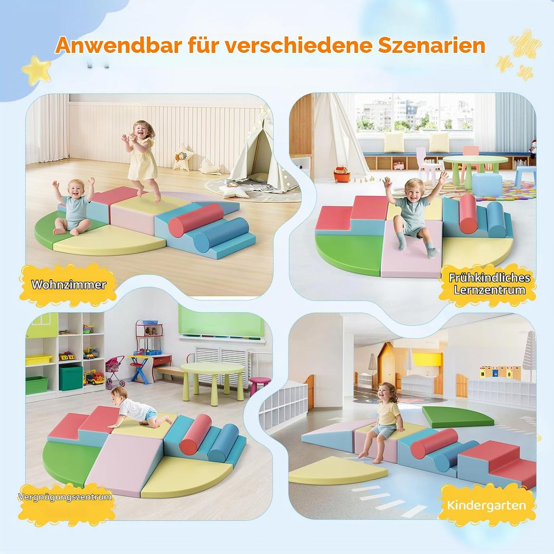 Brolteja Baby-Schaumstoffbausteine, Softplay-Set für Kleinkinder von 1–3 Jahren, Baby-Kletterturm mi