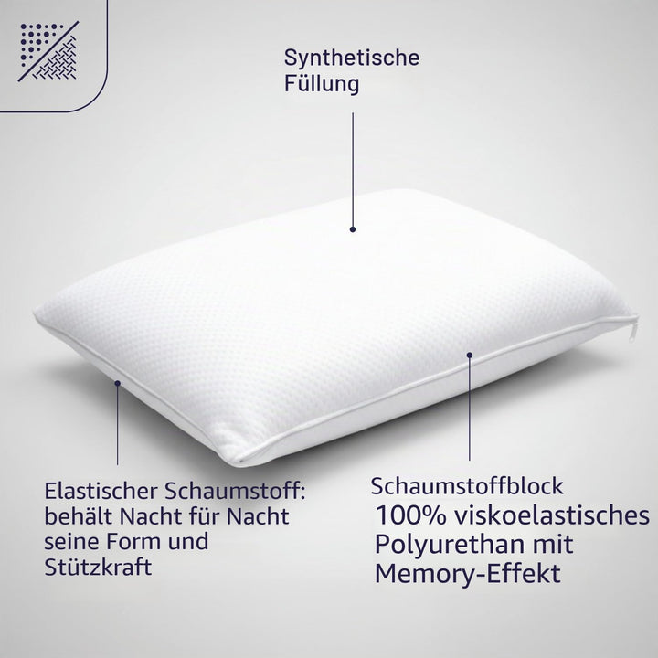 Dodo Topmemory Kissen aus Memory-Foam, 40 x 60 cm, Weiss 40 x 60 cm, 40 x 60 cm