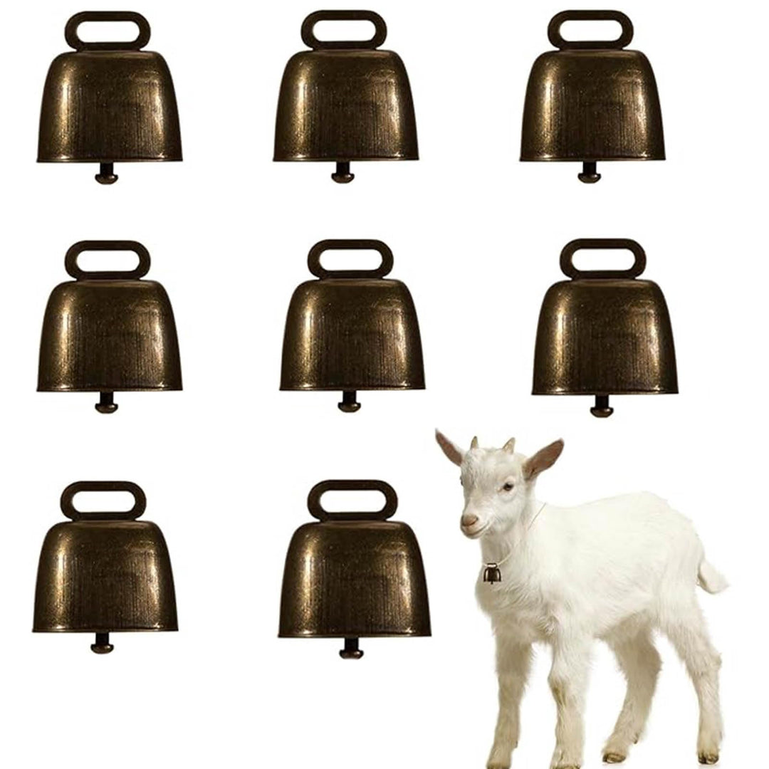 8 Stück Vintage Mini Kuhglocke Ziegenglocke, Kuhglocken aus Metall, Mini Kuhglocke, Retro Eisenglock