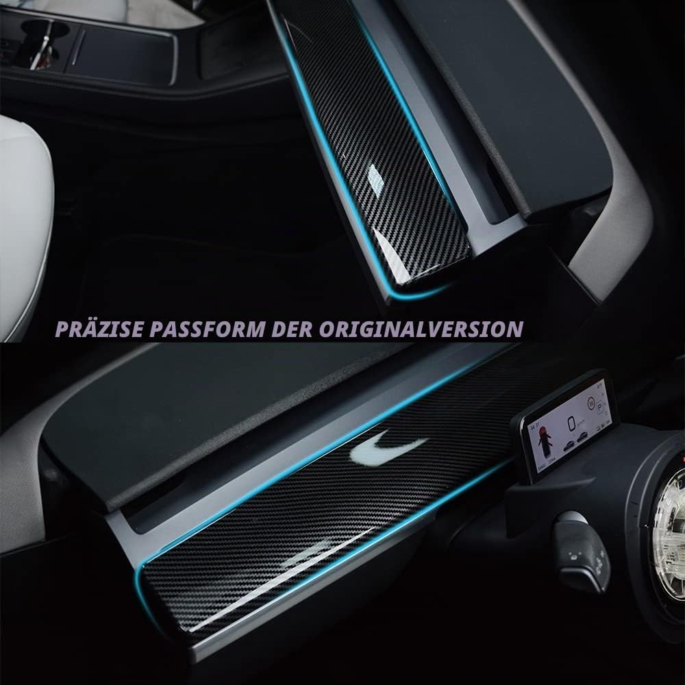 Abdeckung Armaturenbrett Modell aus Kohlefaser für Tesla Model Y, Mittelkonsole Panel Auto Aufkleber