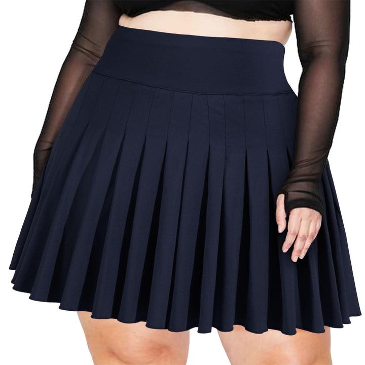 Moon Wood Damen Mini Rock Elastisch Hohe Taille Solid Basic Gefaltet Röcke Tennis Skater Skirt Kurz