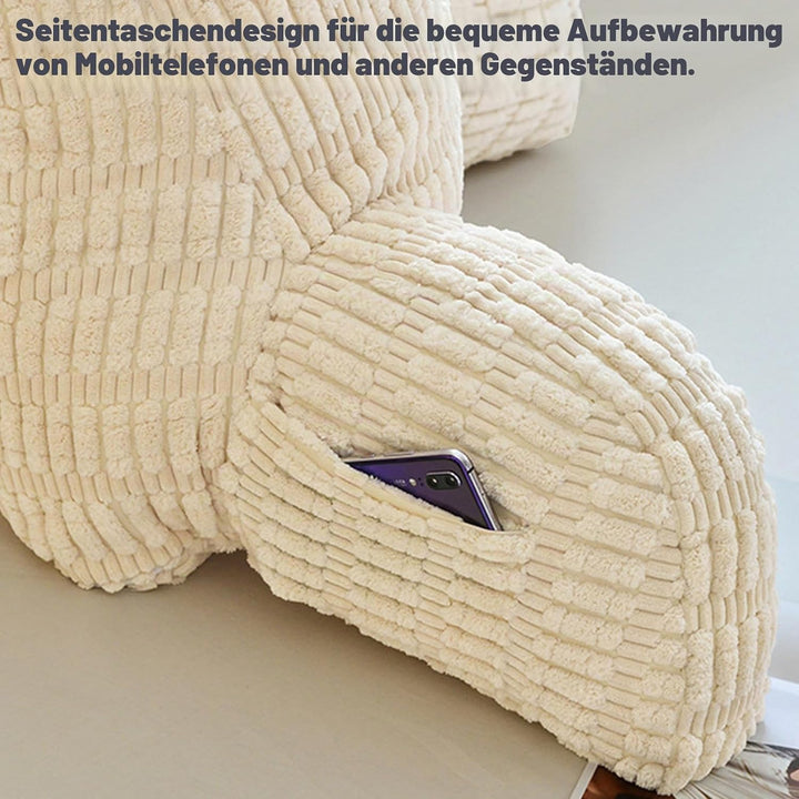 Lesekissen für Bett Und Sofa,Rückenstützkissen Lesekissen mit Armlehne, Erwachsenensofa mit Rückenle
