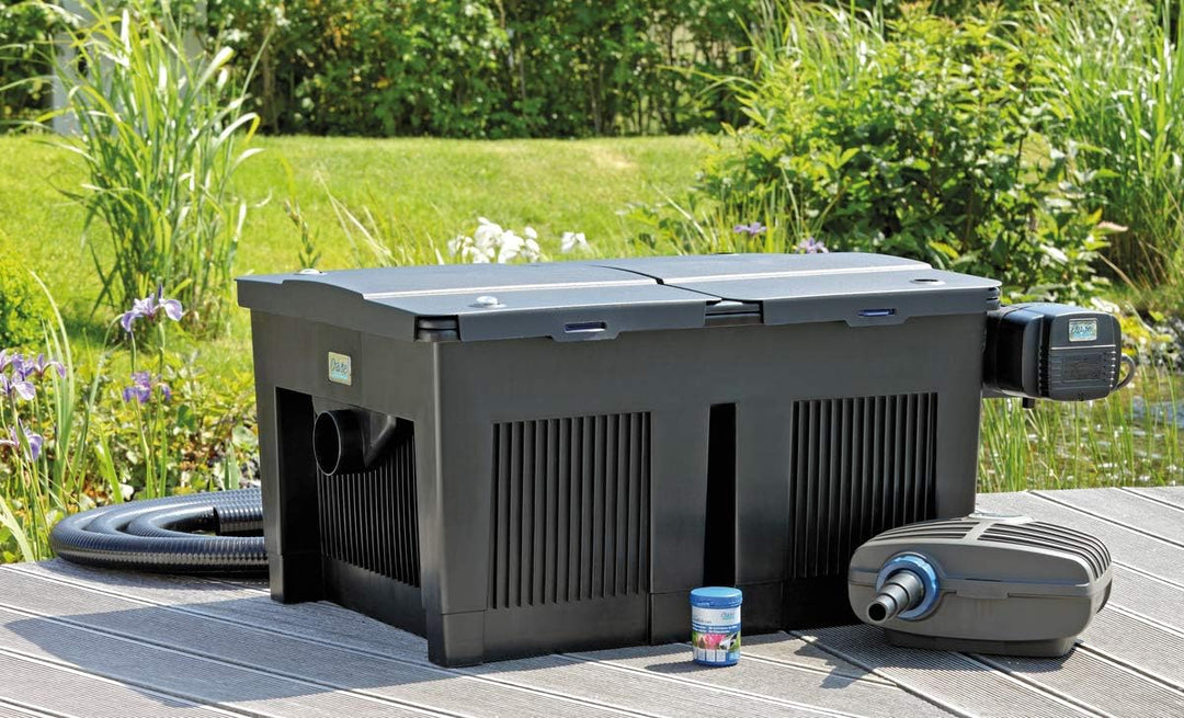 Oase BioSmart Set 24000 Durchlauffilterset & Starterbakterien für Teichfilter AquaActiv BioKick, 200