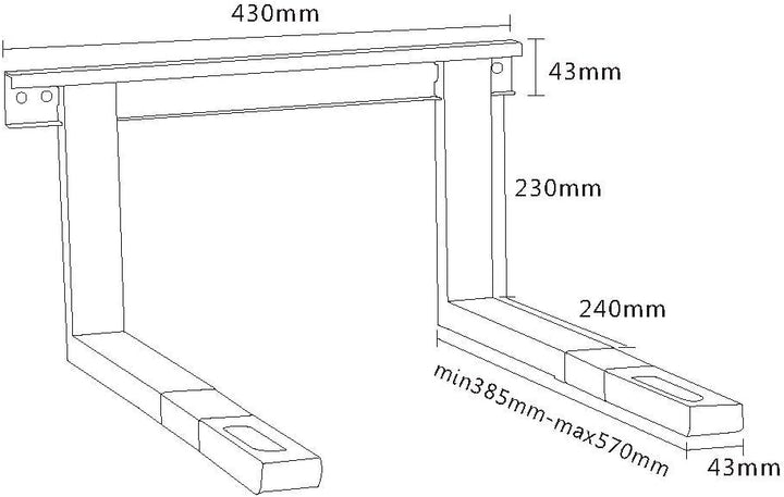 ARLI Mikrowellenhalterung grau/silber – Wandhalterung für Mikrowelle Grillofen bis 35 kg Ablage Mikr