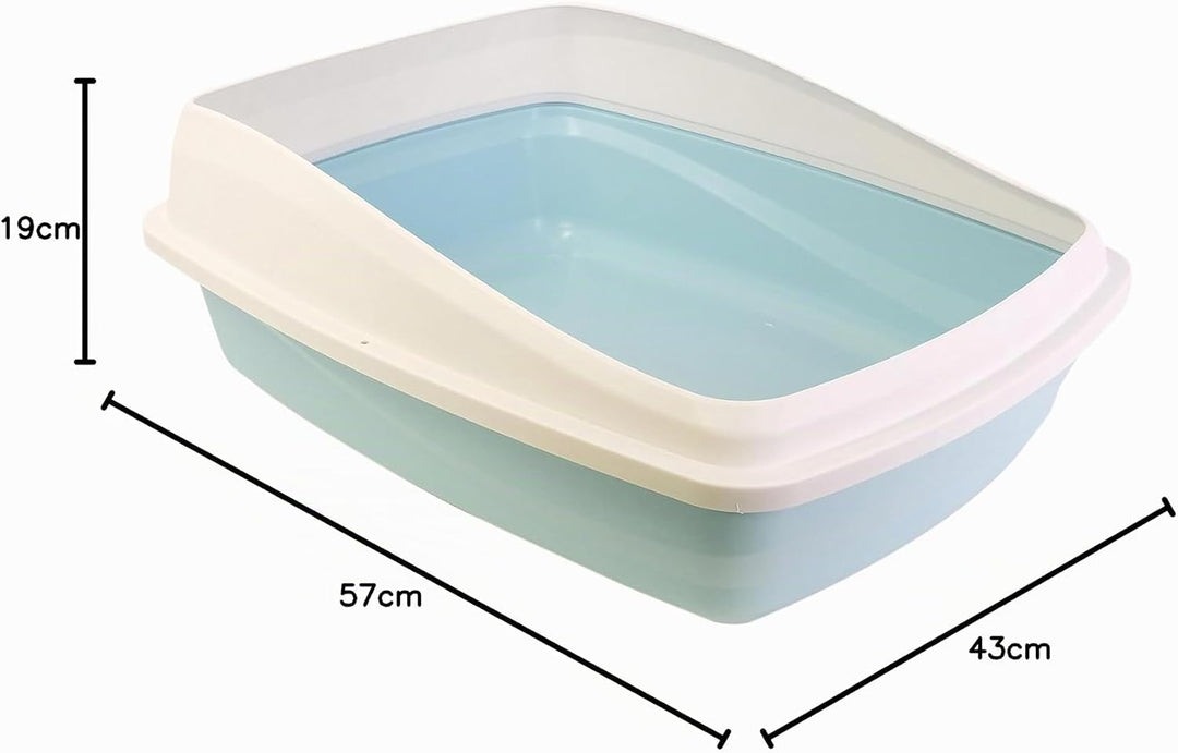 Catit Katzentoilette mit Rand, 43 x 57 x 19cm, blau/grau blau/grau L (1er Pack), blau/grau L (1er Pa