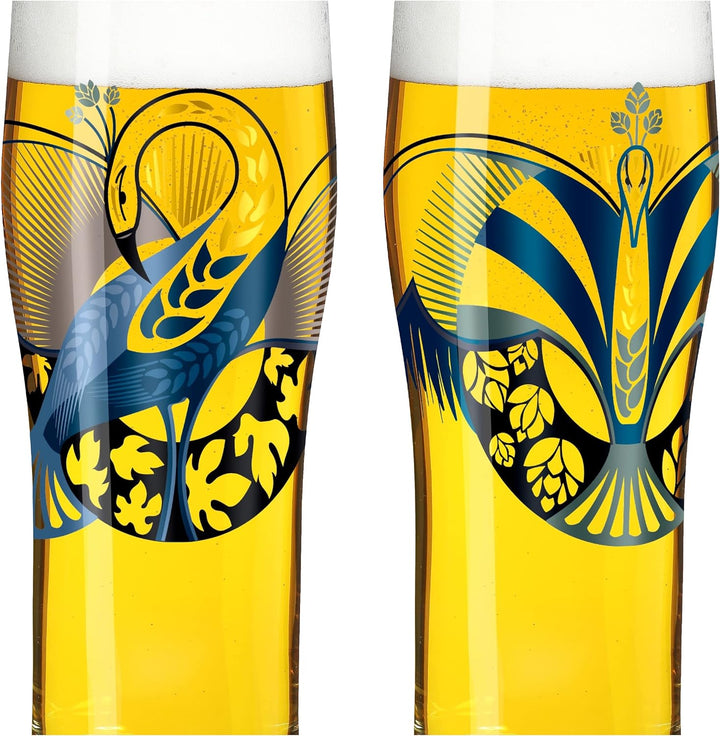 RITZENHOFF 3781004 Trinkglas universal 600 ml - Serie Brauchzeit Nr. 4 – 2 Stk. mit abgestimmtem Mot