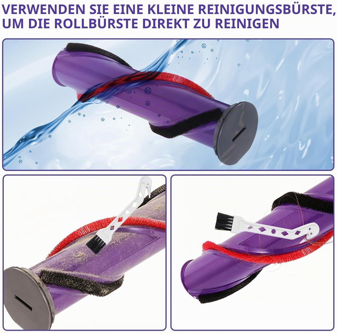 KENVOR Bürste kompatibel mit Dyson V7 V8 V10 V11 V15 Gen5 mit Gummibeschichteten Rädern für Kurzflor