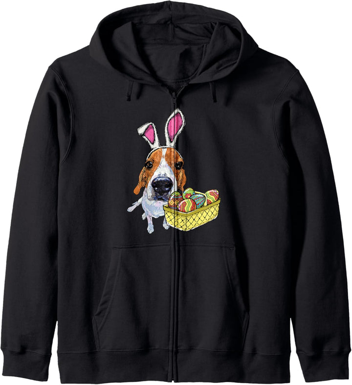 Beagle Dog Bunny Ears Easter Eggs Kapuzenjacke