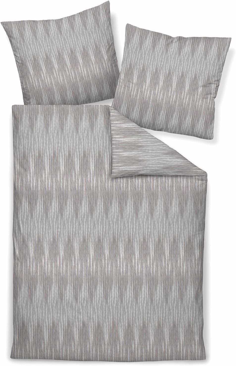 Janine Design Interlock Feinjersey Bettwäsche Carmen 53031-08 Silbergrau 1 Bettbezug 155 x 220 cm +