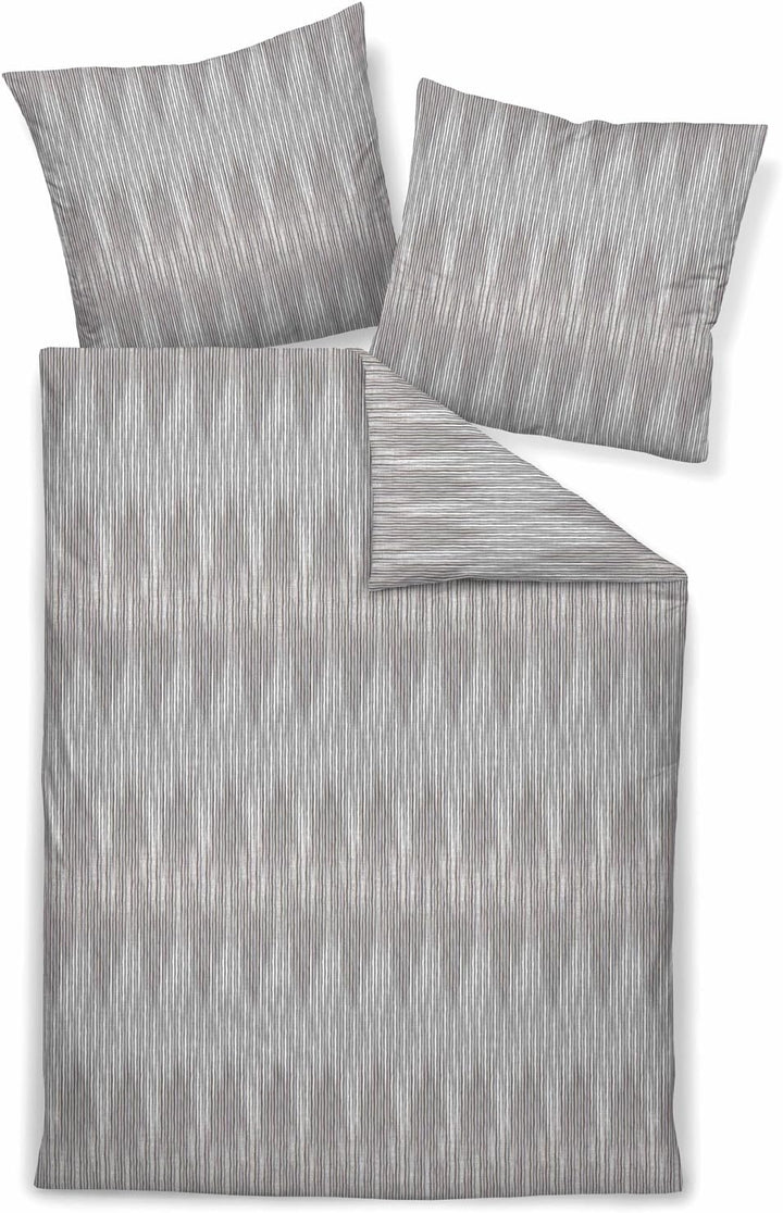 Janine Design Interlock Feinjersey Bettwäsche Carmen 53031-08 Silbergrau 1 Bettbezug 155 x 220 cm +