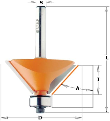 CMT Orange Tools orange Tools 936,280,11-fraise Querlochsenker bis 45 Grad rodam. HM S 31,7 8 D