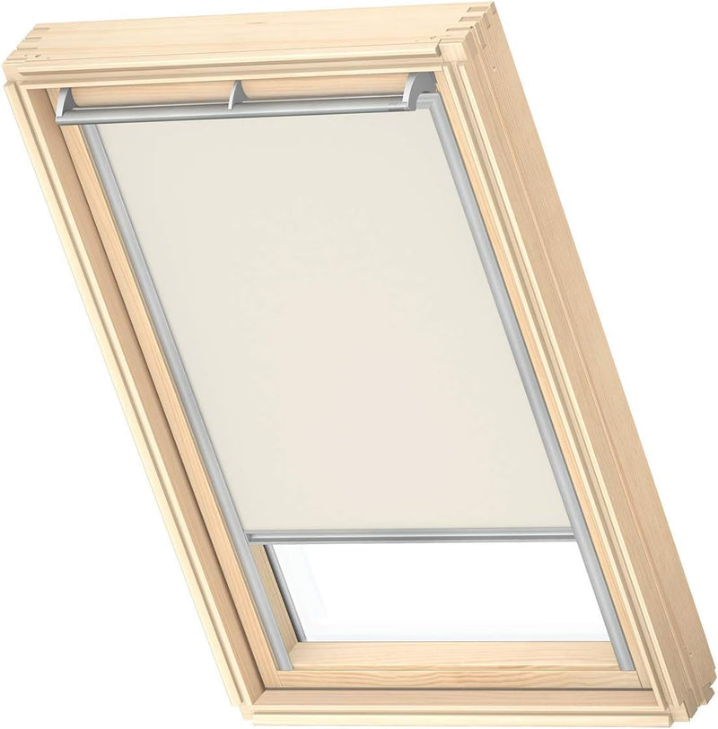 VELUX Original Dachfenster Verdunkelungsrollo für M08, Hellbeige, mit Grauer Führungsschiene M08 Hel