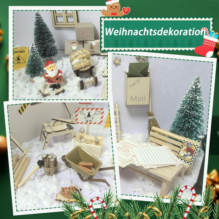 XSYKJGS Wichteltür Set, 86 Stück Wichtel Zubehör Baustelle Set, Wichteltür Zubehör Weihnachten Kompl