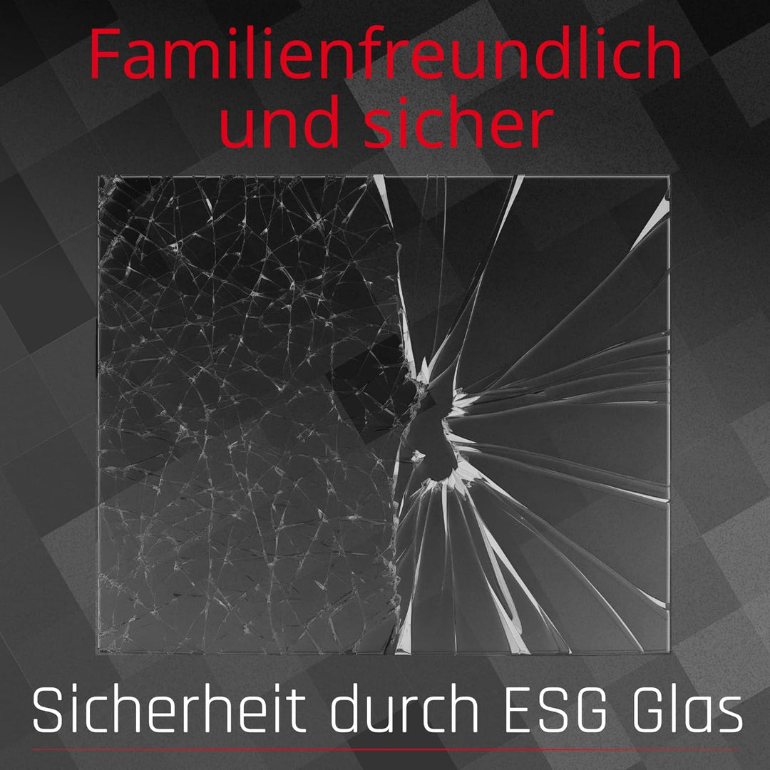 BIJON Funkenschutz-Platte mit Facettenschliff, Glasplatte Kaminofen, Kaminschutz mit ESG Sicherheits