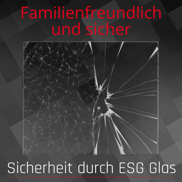 BIJON Funkenschutz-Platte mit Facettenschliff, Glasplatte Kaminofen, Kaminschutz mit ESG Sicherheits