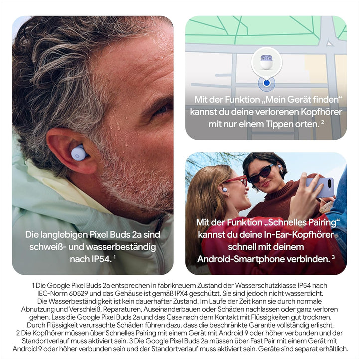 Google Pixel Buds 2a – Kabellose Kopfhörer mit aktiver Geräuschunterdrückung – Leicht und bequem – W