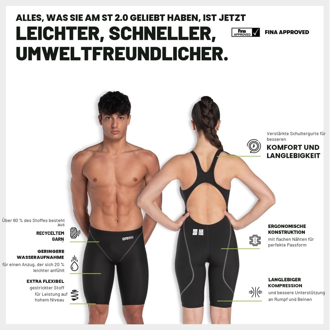 Arena Powerskin ST Next Jammer für Jungen, Aquamarin 140 Blau, 140 Blau