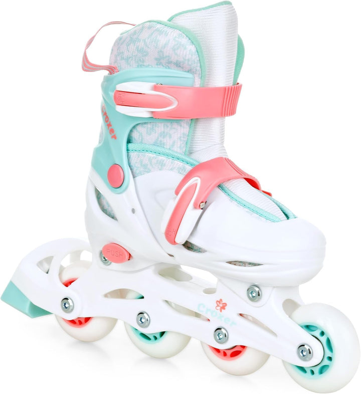 4in1 Inlineskates/Triskates/Rollschuhe/Schlittschuhe mit LED Leuchtrad verstellbar 26-29 (15,5cm-18c