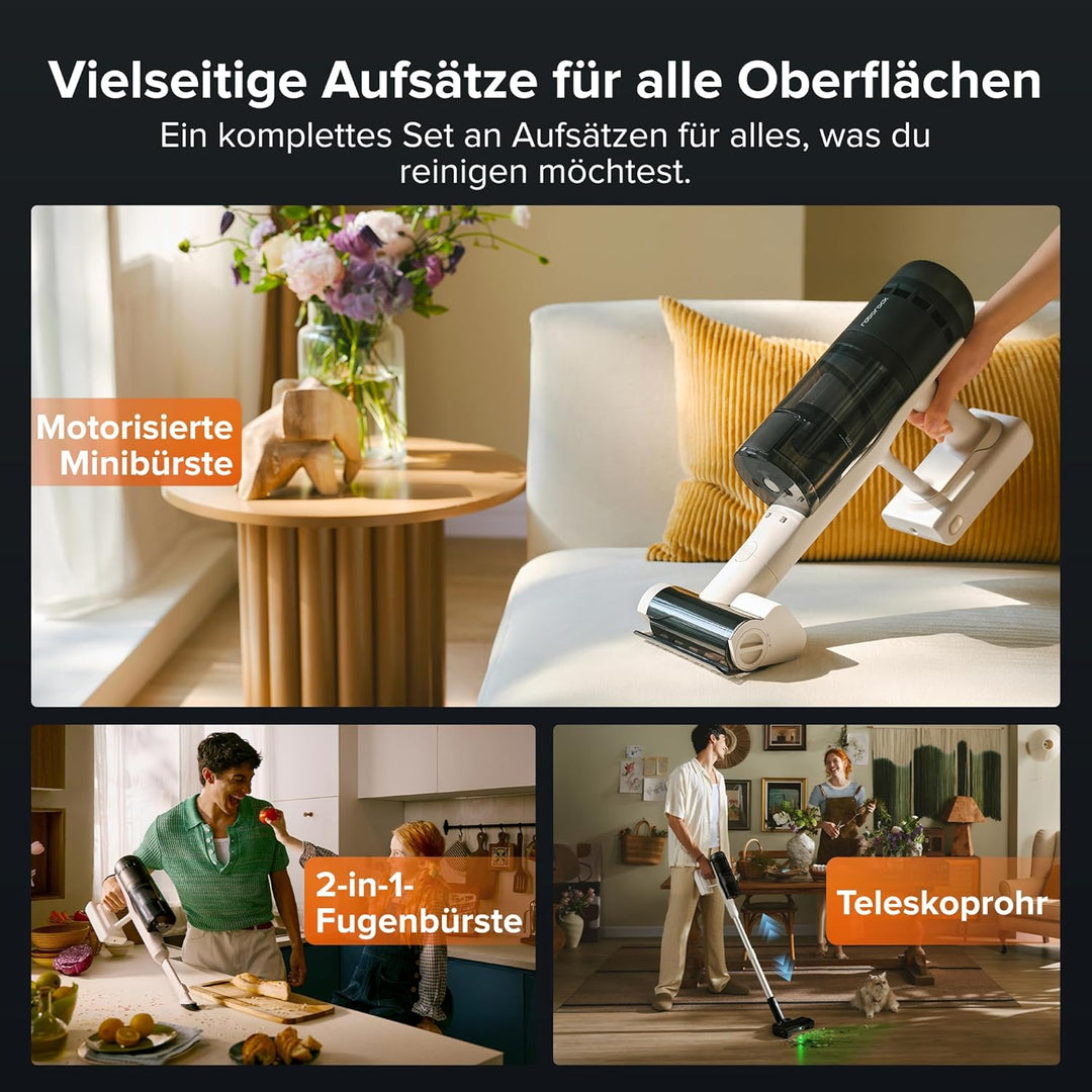 roborock H60 Hub Pro kabelloser Staubsauger mit automatischer Absaugstation, 170AW Saugleistung für