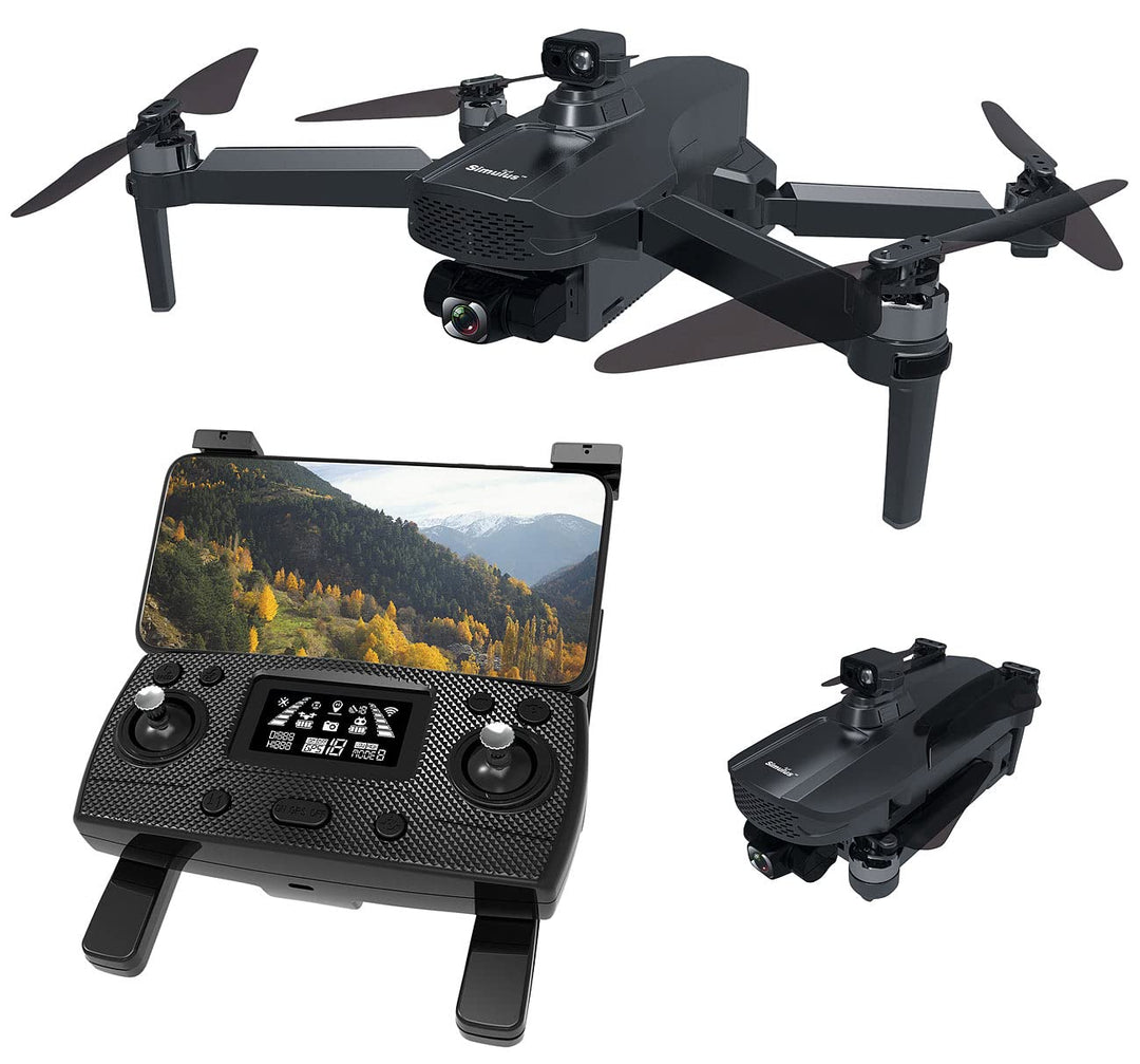 Simulus Drone: Faltbare GPS-Drohne, 4K-Cam, 360°-Abstandssensor, Brushless-Motor, App (Quadcopter, Q