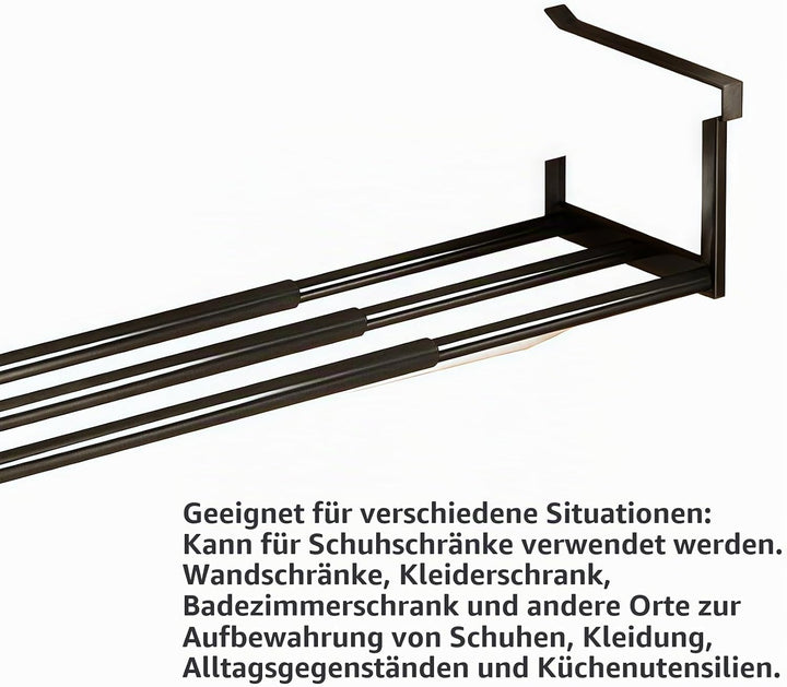 Hängendes Schuhregal Organizer im Schrank: 2 Pcs Unterregal mit Verstellbarer 40-70cm, Unter Regal A