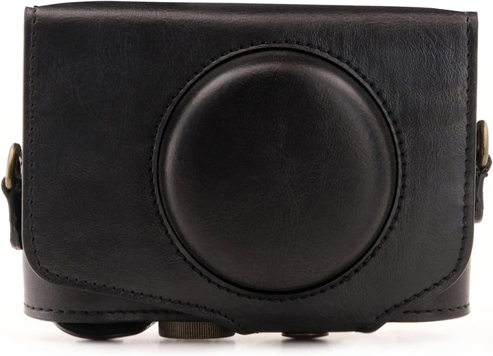 MegaGear MG1173 Canon PowerShot SX740 HS, SX730 HS Ever Ready Leder Kameratasche - Schwarz, Schwarz