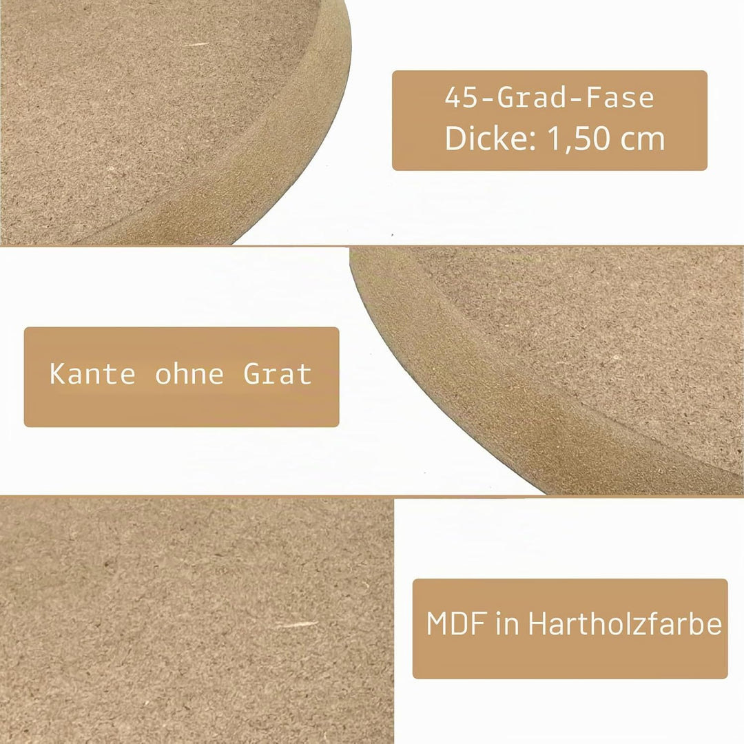 CREATCABIN 3 Stück Runde Töpferformen Keramikplatten Formformen 3 Grössen Holz Töpferformen Ton Töpf