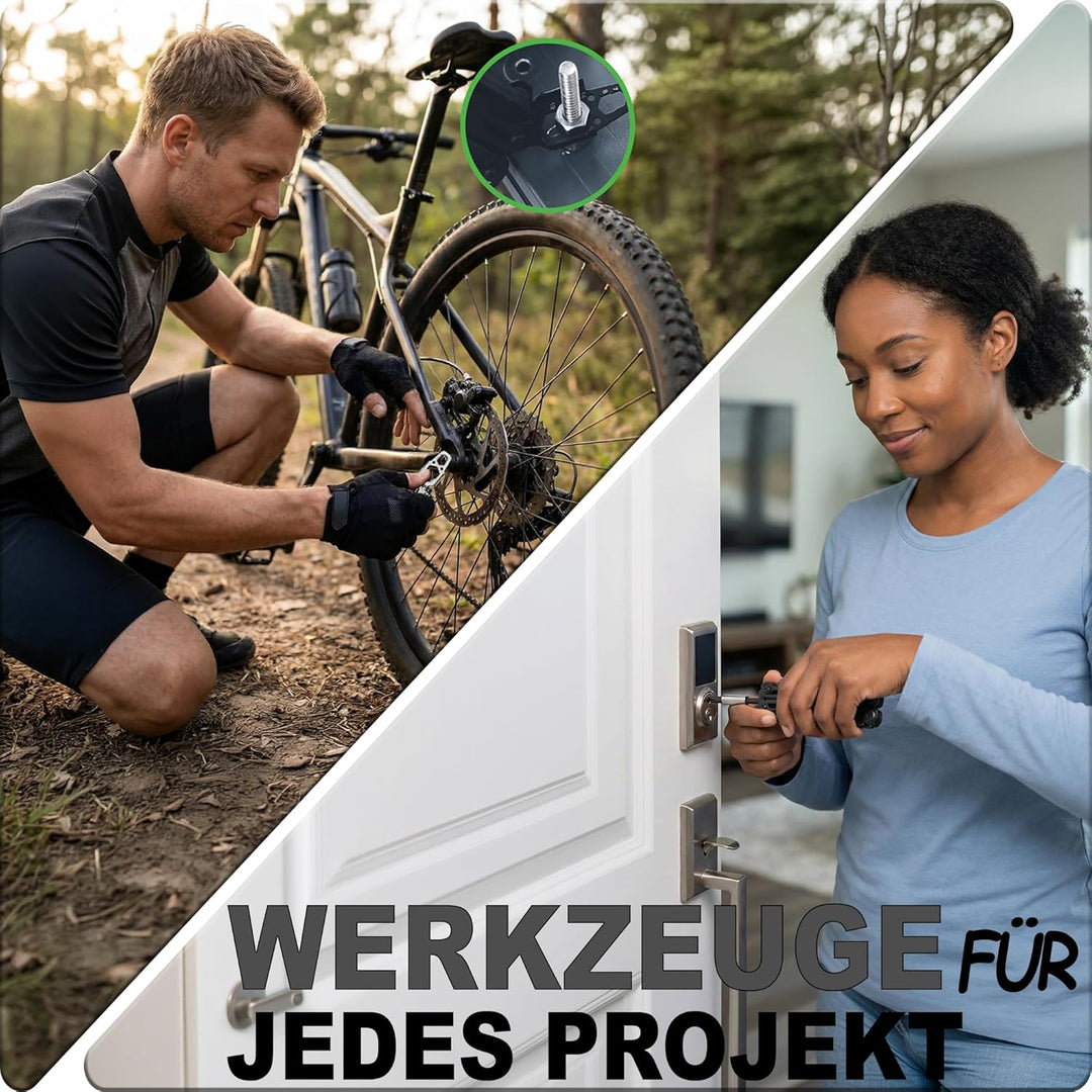 Multitools, 19 in 1 Edelstahl Multi Tool Zange mit Spitzer Schraubendreher Set Flaschenöffner Surviv