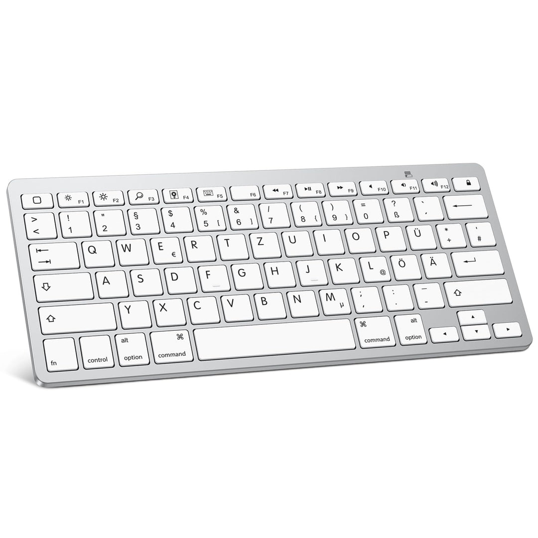 OMOTON deutsche Bluetooth Tastatur für iPad 10.9/10.2/9.7, iPad Air 6/5/4/3, Tastatur iPad Pro 13/12