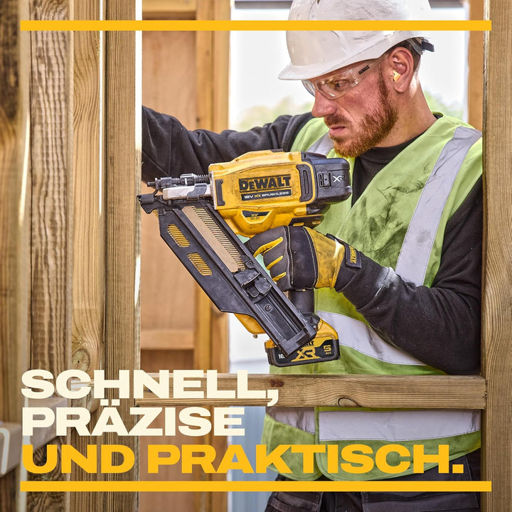 DEWALT 18V XR Akku-Nagler (90mm, bürstenloser Motor, für Ringschaft-Nägel bis 2,8mm, Einzelauslösung