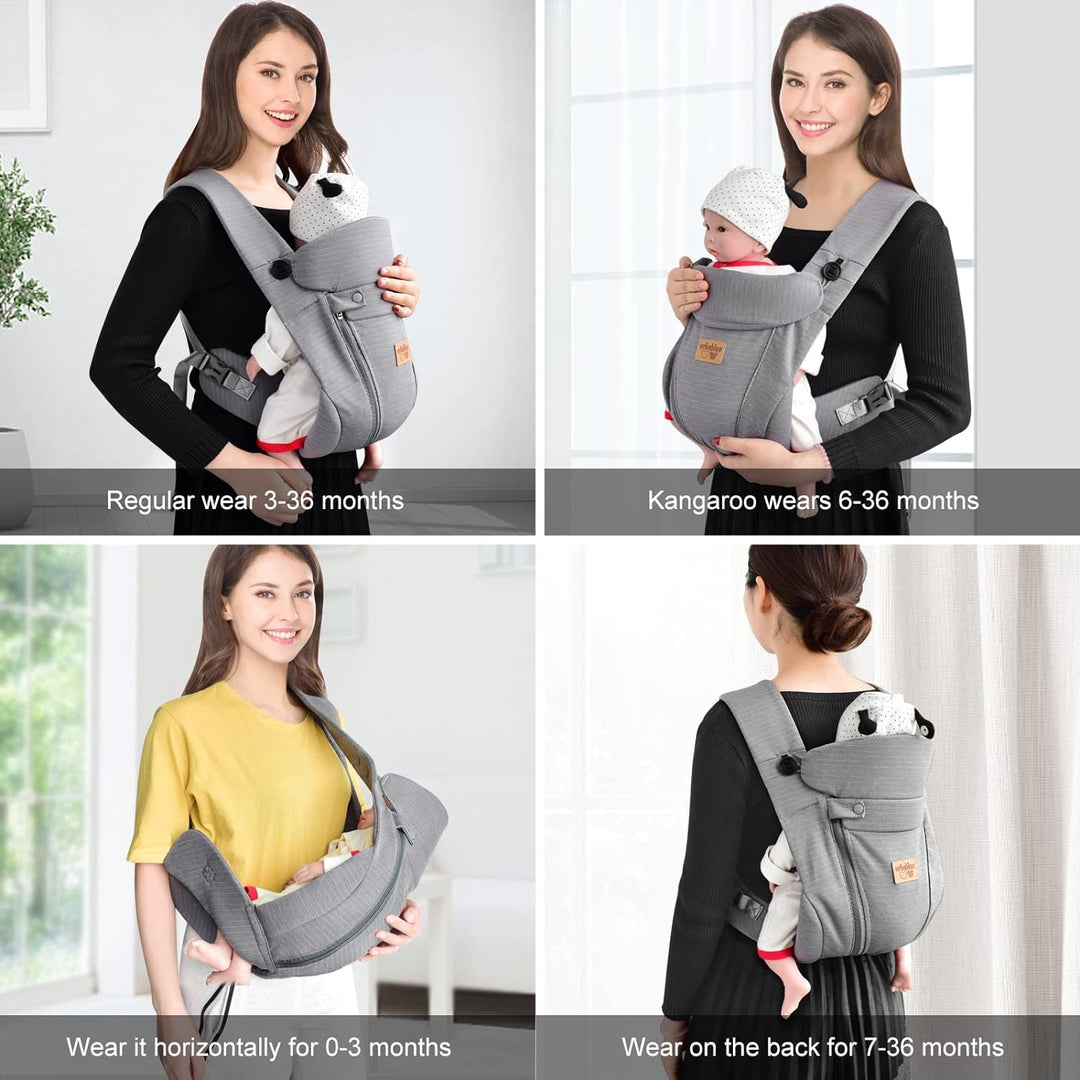 vrbabies Babytrage für Neugeborene ab Geburt Extra Weich, Bauchtrage Baby-Tragetasche Ergonomisch(Du