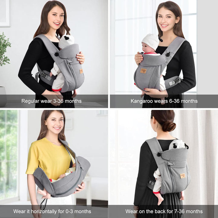 vrbabies Babytrage für Neugeborene ab Geburt Extra Weich, Bauchtrage Baby-Tragetasche Ergonomisch(Du