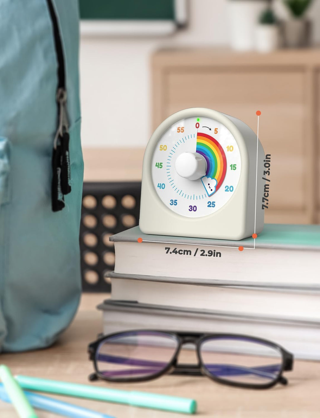 LIORQUE Visueller Timer 60 Minuten Countdown Timer Weiss, Weiss