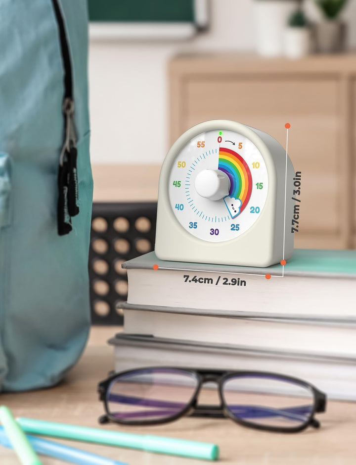 LIORQUE Visueller Timer 60 Minuten Countdown Timer Weiss, Weiss